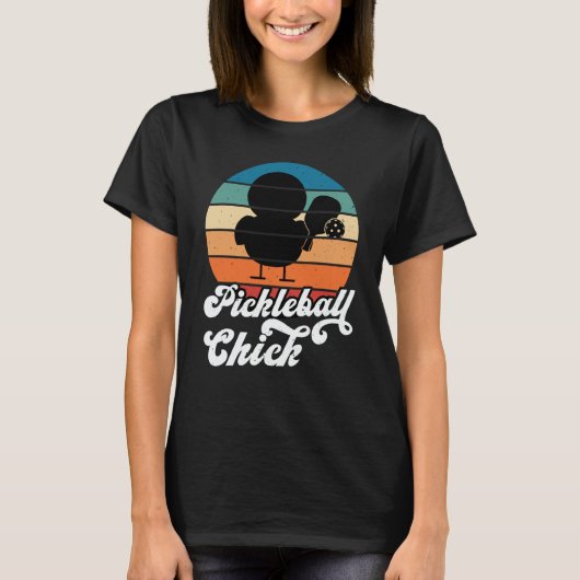 Pickleball Chick Retro Vintage Tシャツ (正面)