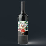 Pickleball Christmasをテーマにした猫好き ワインラベル<br><div class="desc">Pickleball Christmasをテーマにした猫好きワインラベル</div>