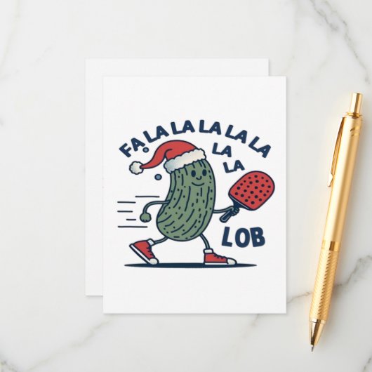 Pickleball Christmas エンクロージャーカード (正面/裏面インサイチュ)