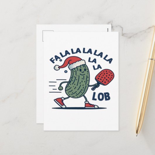 Pickleball Christmas シーズンポストカード (正面/裏面インサイチュ)