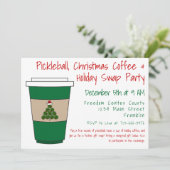 Pickleball, Christmas Coffee & Holiday Swap Party 招待状 (スタンド正面)