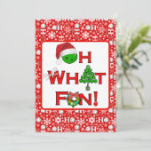 Pickleball Christmas Oh What Fun Snowflakes Red シーズンカード (スタンド正面)