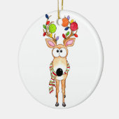 Pickleball Christmas Reindeer セラミックオーナメント (左)