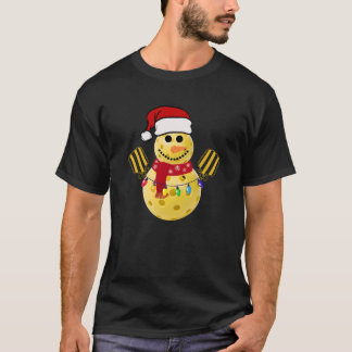 Pickleball Christmas Snowman Funny T-Shirt Gift Tシャツ
