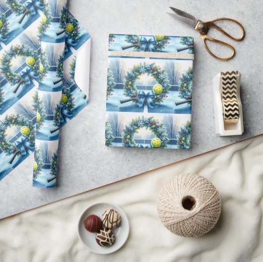 Pickleball Christmas themed ラッピングペーパー (クラフト)