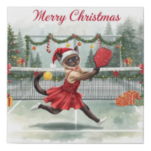 Pickleball Christmas themed for cat lovers 