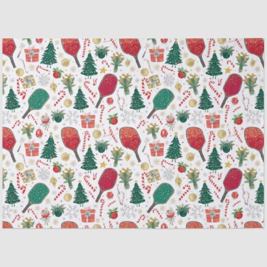Pickleball Christmas Tissue Paper  薄葉紙 (正面)