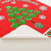 Pickleball Christmas Tree Deck the Halls Red Green シェルパブランケット (3/4)