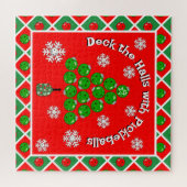 Pickleball Christmas Tree Deck the Halls Red Green ジグソーパズル (横)