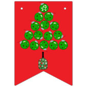 Pickleball Christmas Tree Oh What Fun Party バンティングフラッグ (第1の旗)