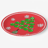 Pickleball Christmas Tree Xmas Party ペーパープレート (アングル)