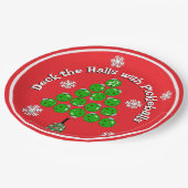 Pickleball Christmas Tree Xmas Party Personalized ペーパープレート (アングル)