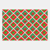 Pickleball Christmas Trees and Red Green Ornaments ラッピングペーパーシート (正面2)