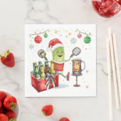 Pickleball Christmas with Beer for Christmas Party スタンダードランチョンナプキン (インサイチュ)