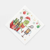 Pickleball Christmas with Beer for Christmas Party スタンダードランチョンナプキン (角)