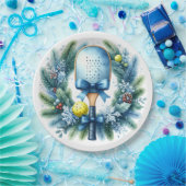 Pickleball Christmas Wreath  ペーパープレート (パーティー)