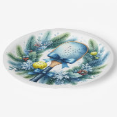 Pickleball Christmas Wreath  ペーパープレート (アングル)