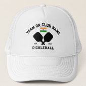 Pickleball Club チーム名 インド 国旗 カスタムデザイン キャップ (正面)