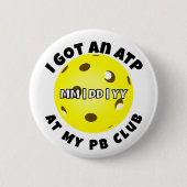 Pickleball Club ATP Yellow Personalized 缶バッジ (正面)