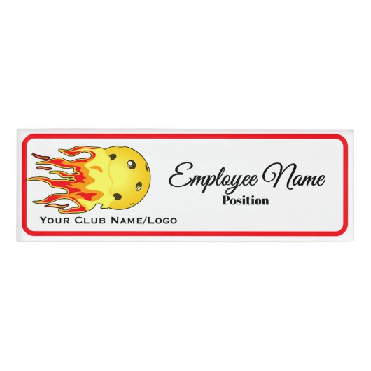 Pickleball Club Personalized Logo Employee 名札 (正面)