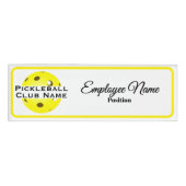 Pickleball Club Personalized Staff Yellow Ball 名札 (正面)