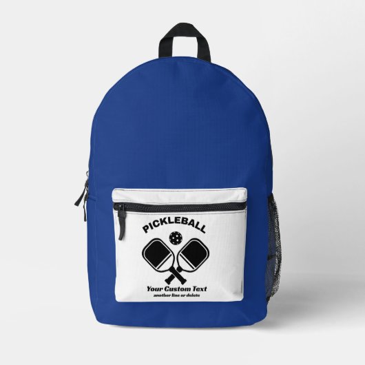 Pickleball Club Pickleball Paddle & Ball Custom Pr プリントバックパック (正面)