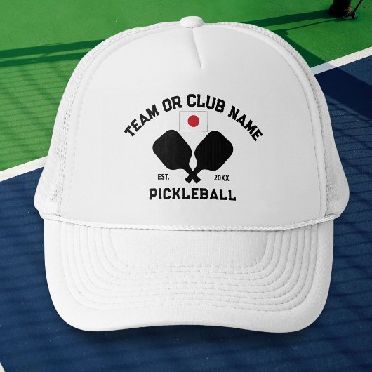 Pickleball Club Team 日本 日本国旗 オリジナルデザイン キャップ