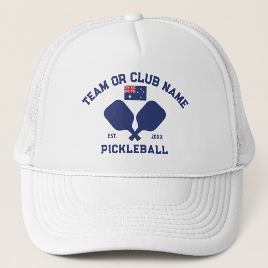 Pickleball Club Team Australia Flag Custom キャップ (正面)