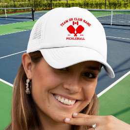 Pickleball Club Team Name Canada Flag Custom キャップ