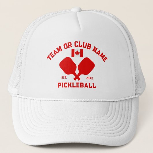 Pickleball Club Team Name Canada Flag Custom キャップ (正面)
