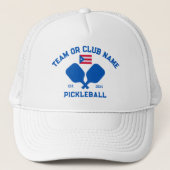 Pickleball Club Team Name Puerto Rico Flag Custom キャップ (正面)
