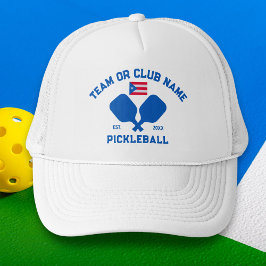 Pickleball Club Team Name Puerto Rico Flag Custom キャップ