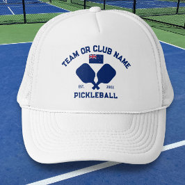 Pickleball Club Team New Zealand NZ Flag Custom キャップ