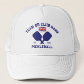 Pickleball Club Team UK United Kingdom Flag Custom キャップ (正面)