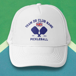 Pickleball Club Team UK United Kingdom Flag Custom キャップ