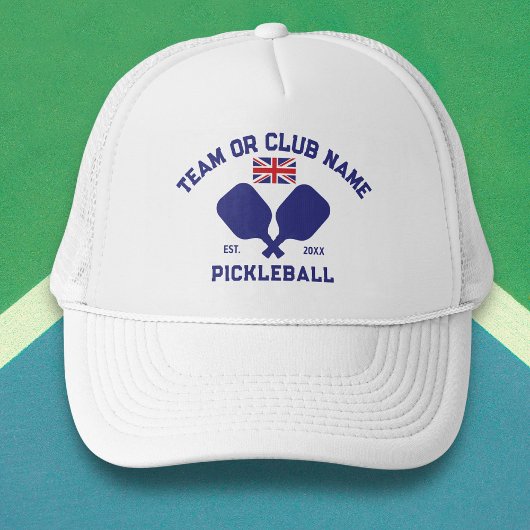 Pickleball Club Team UK United Kingdom Flag Custom キャップ