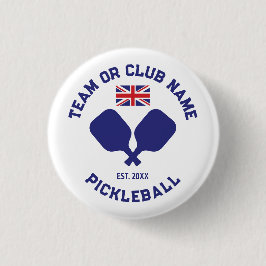 Pickleball Club Team UK United Kingdom Flag Custom 缶バッジ