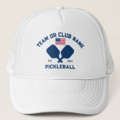 Pickleball Club Team USA アメリカ国旗 カスタムデザイン キャップ (正面)