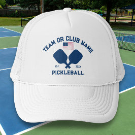 Pickleball Club Team USA American Flag Custom キャップ