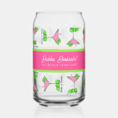 Pickleball Cocktail Dinks & Drinks Personalized ガラス缶 (正面)