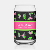 Pickleball Cocktail Dinks & Drinks Personalized ガラス缶 (正面)