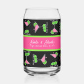 Pickleball Cocktail Dinks & Drinks Personalized ガラス缶 (裏面)