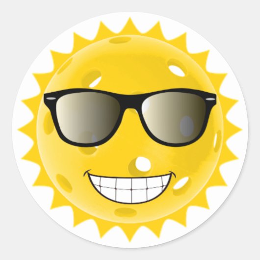 Pickleball Cool ラウンドシール (正面)