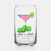 Pickleball Cosmo Dinks & Drinks Personalized ガラス缶 (正面)