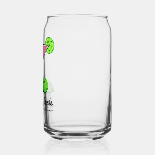 Pickleball Cosmo Dinks & Drinks Personalized ガラス缶 (左)