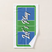 Pickleball Court Blue Green Personalized  ハンドタオル (ハンドタオル)