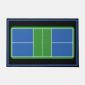 Pickleball Court Welcome Mat - Blue and Green ドアマット (正面)