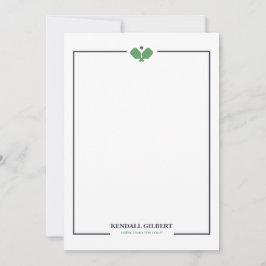 Pickleball Custom Name Notecard | Navy Green ノートカード