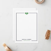 Pickleball Custom Name Notecard | Navy Green ノートカード (正面/裏面インサイチュ)