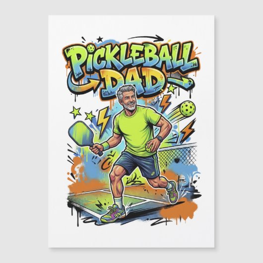 Pickleball Dad Graffiti Paddle Sport Art (正面)